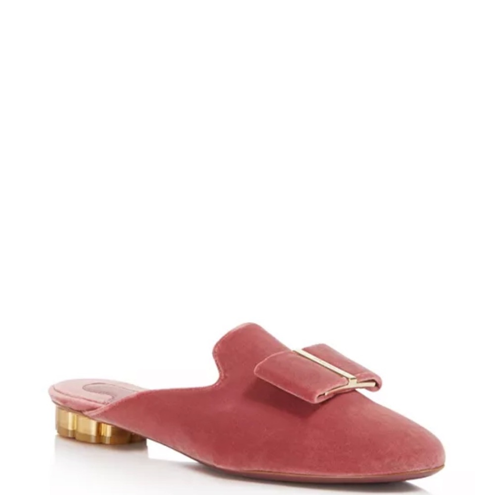 Salvatore Ferragamo Women's Sciacca Velvet Floral Heel Mules